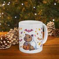Ghost Capybara Trick or Treat Ceramic Mug