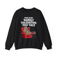 Funny Capybara Barely Tolerating You Face Unisex Sweatshirt