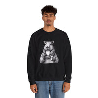 Cozy Capybara Drinking Coffee Mug Unisex Sweatshirt