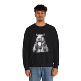 Cozy Capybara Drinking Coffee Mug Unisex Sweatshirt