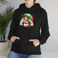 Cute Capybara Under Rainbow Umbrella Unisex Hoodie
