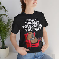 Funny Capybara Barely Tolerating You Face Unisex T-Shirt