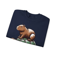 Funny Capybara Riding Turtle Design Unisex Sweatshirt