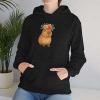 Boho Floral Capybara Aesthetic Unisex Hoodie