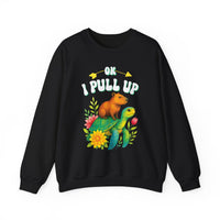 Ok I Pull Up Capybara On Turtle Unisex Sweatshirt