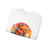 Adorable Capybara Sunset Reading Vibes Unisex Sweatshirt