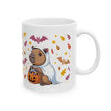 Ghost Capybara Trick or Treat Ceramic Mug