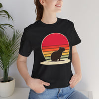 Vintage Style Capybara Sunset Design Unisex T-Shirt