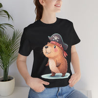 Pirate Capybara Cute Cartoon Design Unisex T-Shirt