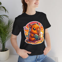 Adorable Capybara Sunset Reading Vibes Unisex T-Shirt