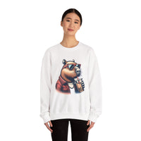 Stylish Capybara with Sunglasses and Boba Unisex Sweatshirt