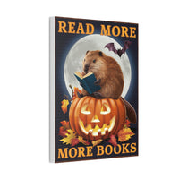 Halloween Capybara Reading Book Canvas Print