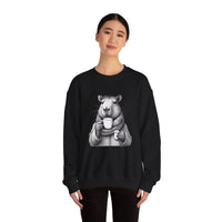 Cozy Capybara Drinking Coffee Mug Unisex Sweatshirt