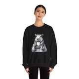 Cozy Capybara Drinking Coffee Mug Unisex Sweatshirt
