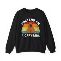 Pretend Im A Capybara Retro Sunset Unisex Sweatshirt