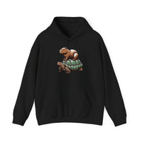 Funny Capybara Riding Turtle Design Unisex Hoodie